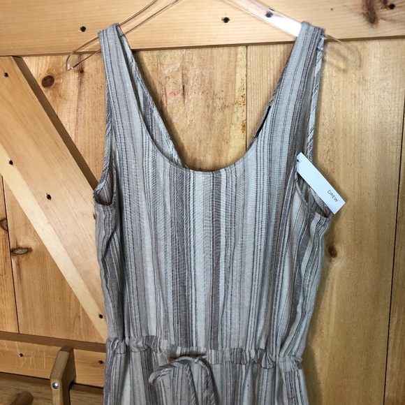 anthro | drew oatmeal striped linen jumpsuit - Picture 2 of 4